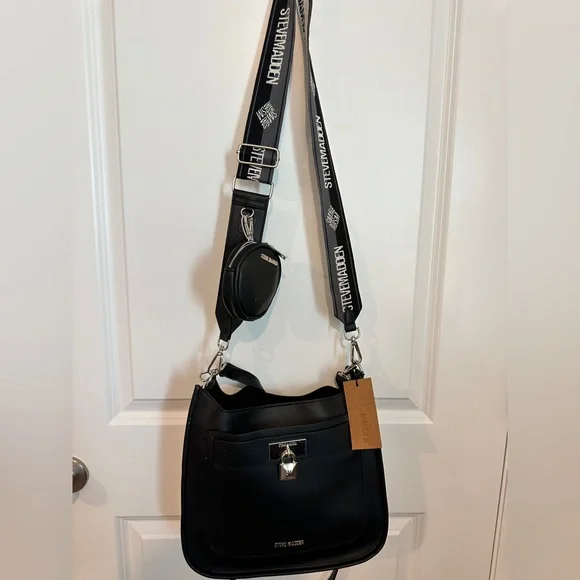 NWT- STEVE MADDEN Black Bjessi Crossbody Bag - Picture 13 of 16